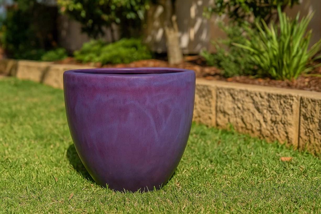 Glazed Ceramic Classic Egg Pot - Gold* - Round Wood of Mayfield